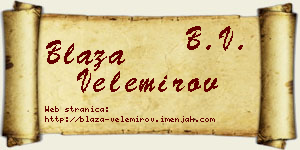 Blaža Velemirov vizit kartica
